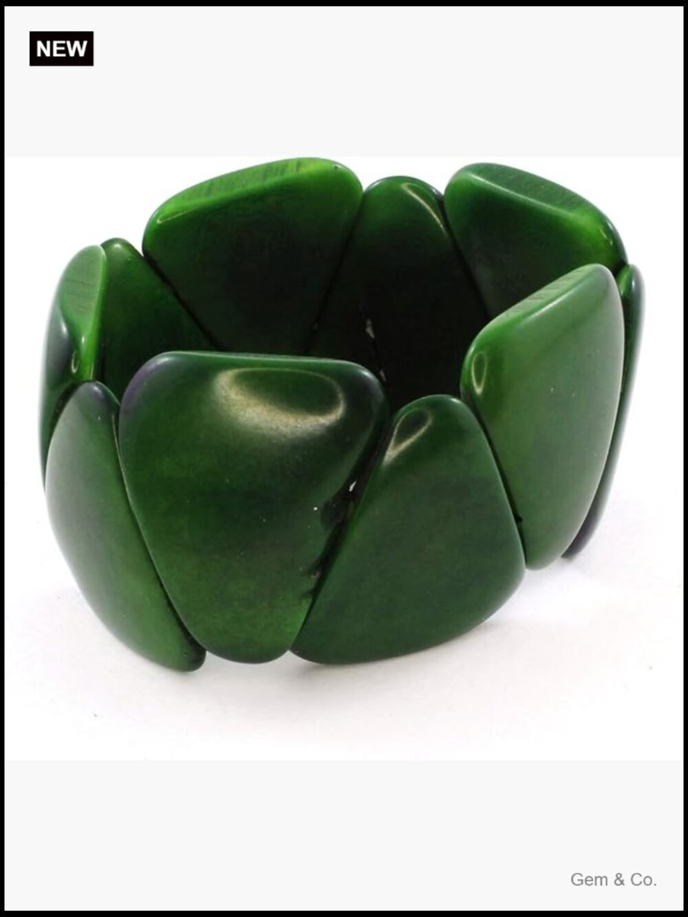 Handcrafted Tagua Nut Chunk Stretch Bracelet Fair Trade Bohemian